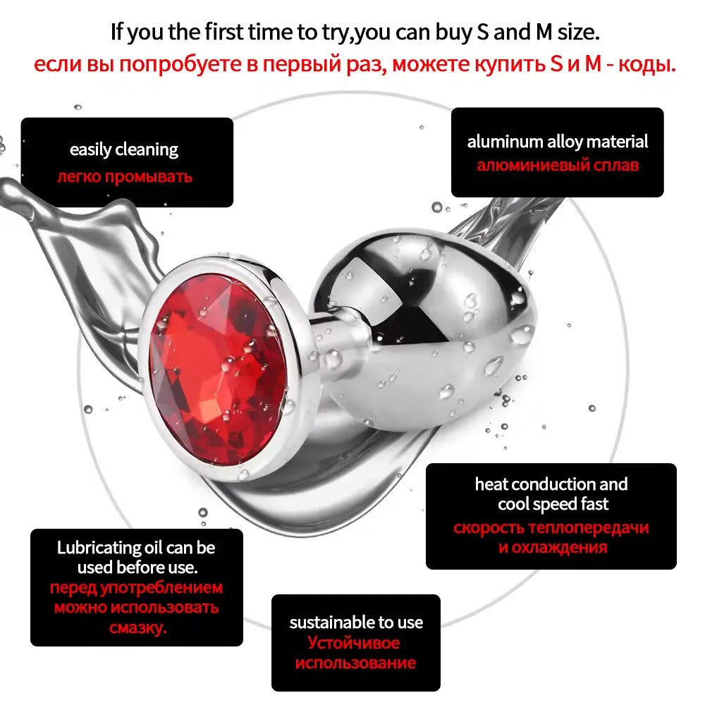 Bundle S M L sizes Heart-shaped stainless steel anal butt plug Masturbation Adult sex Toys prostate massage dildo for couple