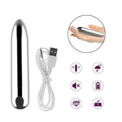 Compact 10-speed bullet vibrator, ergonomic design, waterproof, and rechargeable