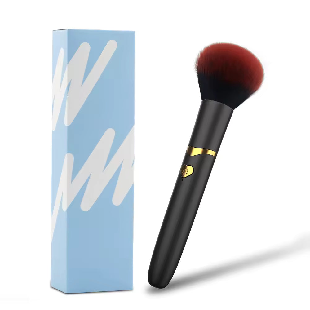 Compact and portable 10-speed silicone makeup brush, rechargeable and detachable brush vibrator