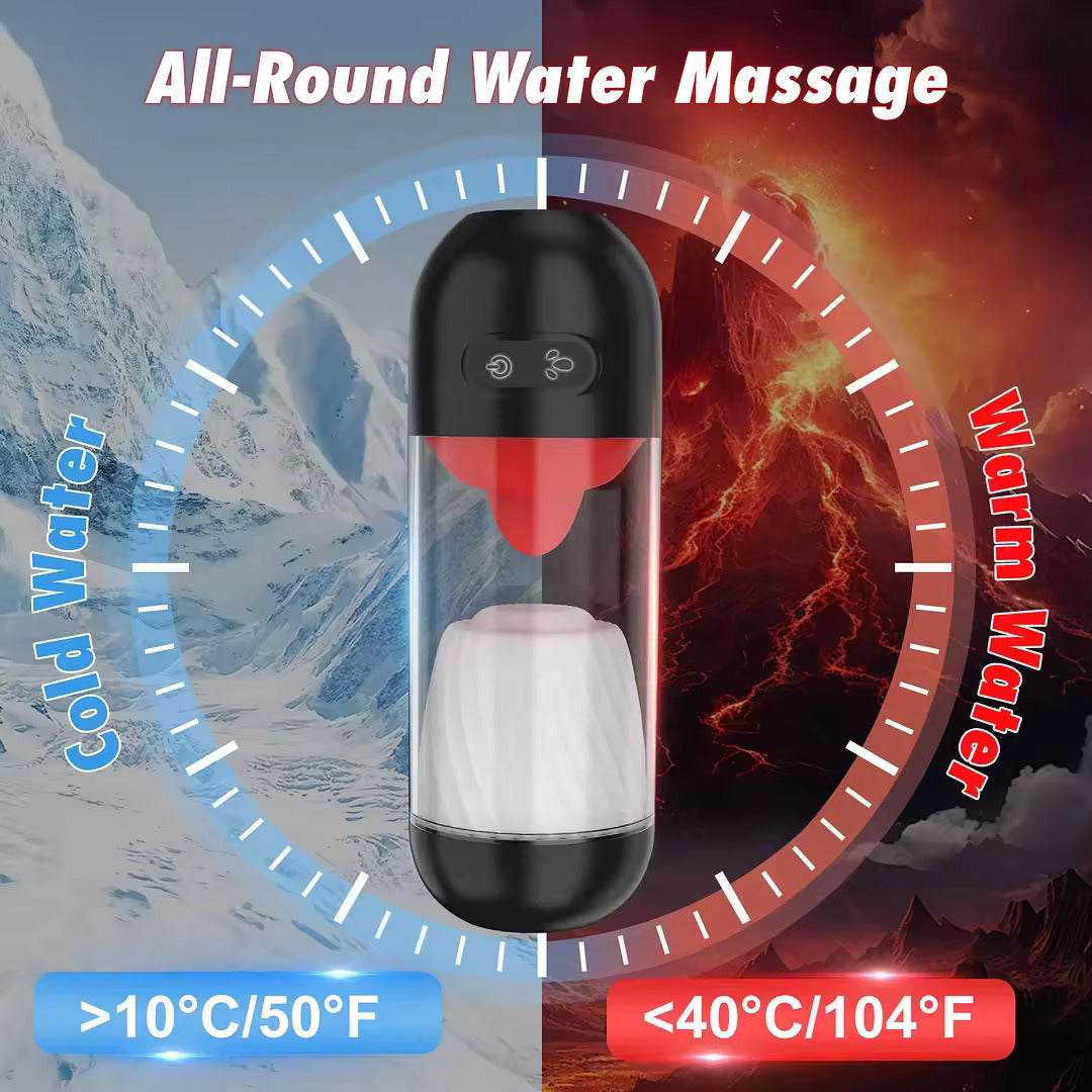 Dynamic male sex toy with remote APP control, 9 vibration modes, and tongue licking feature, designed for intense stimulation and convenient use