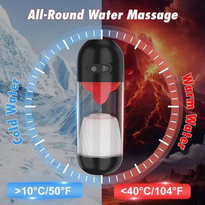 Dynamic male sex toy with remote APP control, 9 vibration modes, and tongue licking feature, designed for intense stimulation and convenient use