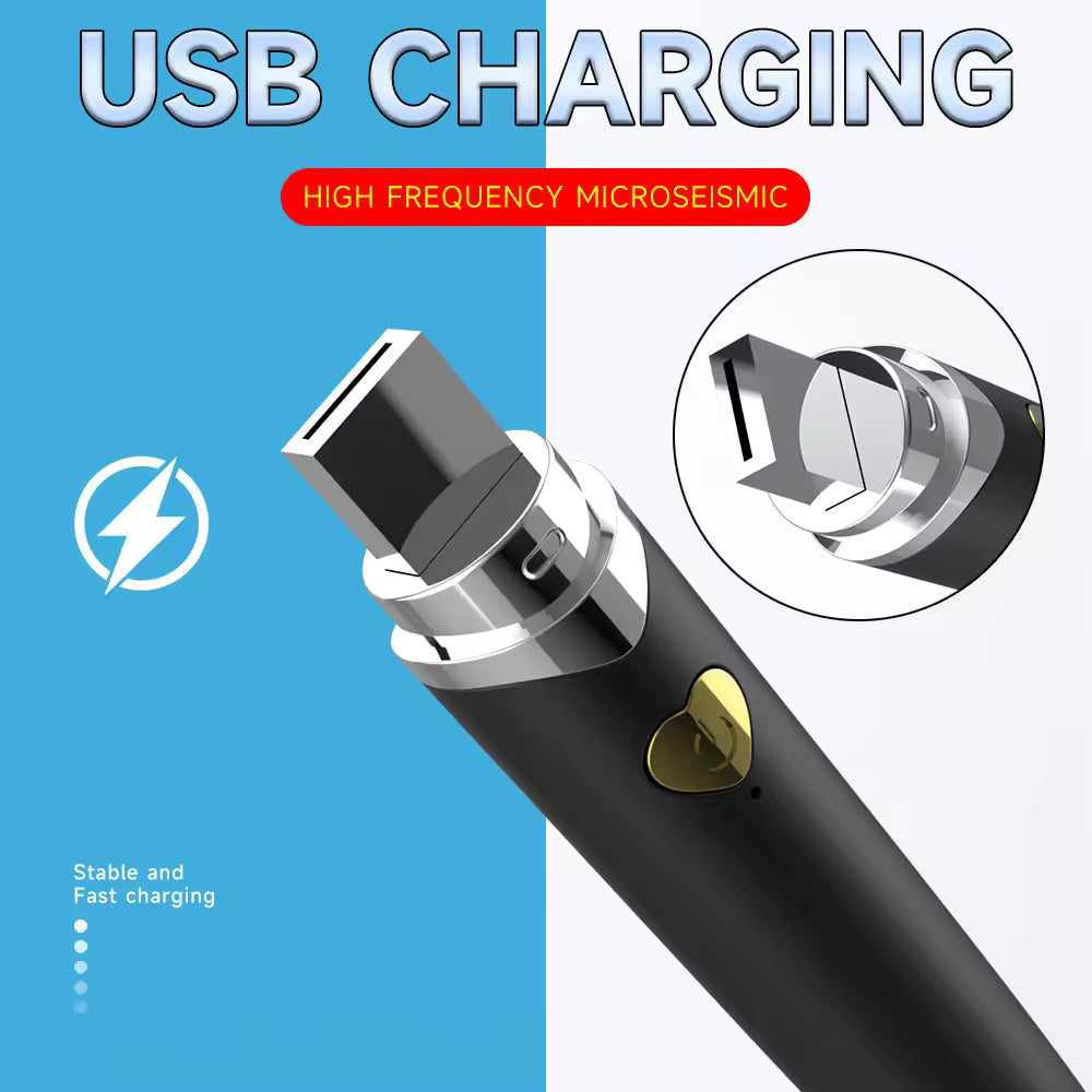 Ergonomic USB rechargeable makeup brush, 10-speed vibration with silicone bristles for smooth application