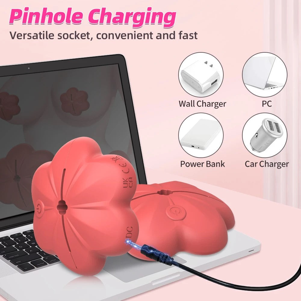 Flower Design 10 Mode Nipple Clamp Vibrator – Wireless Control, Adjustable Clamping for Ultimate Breast Stimulation
