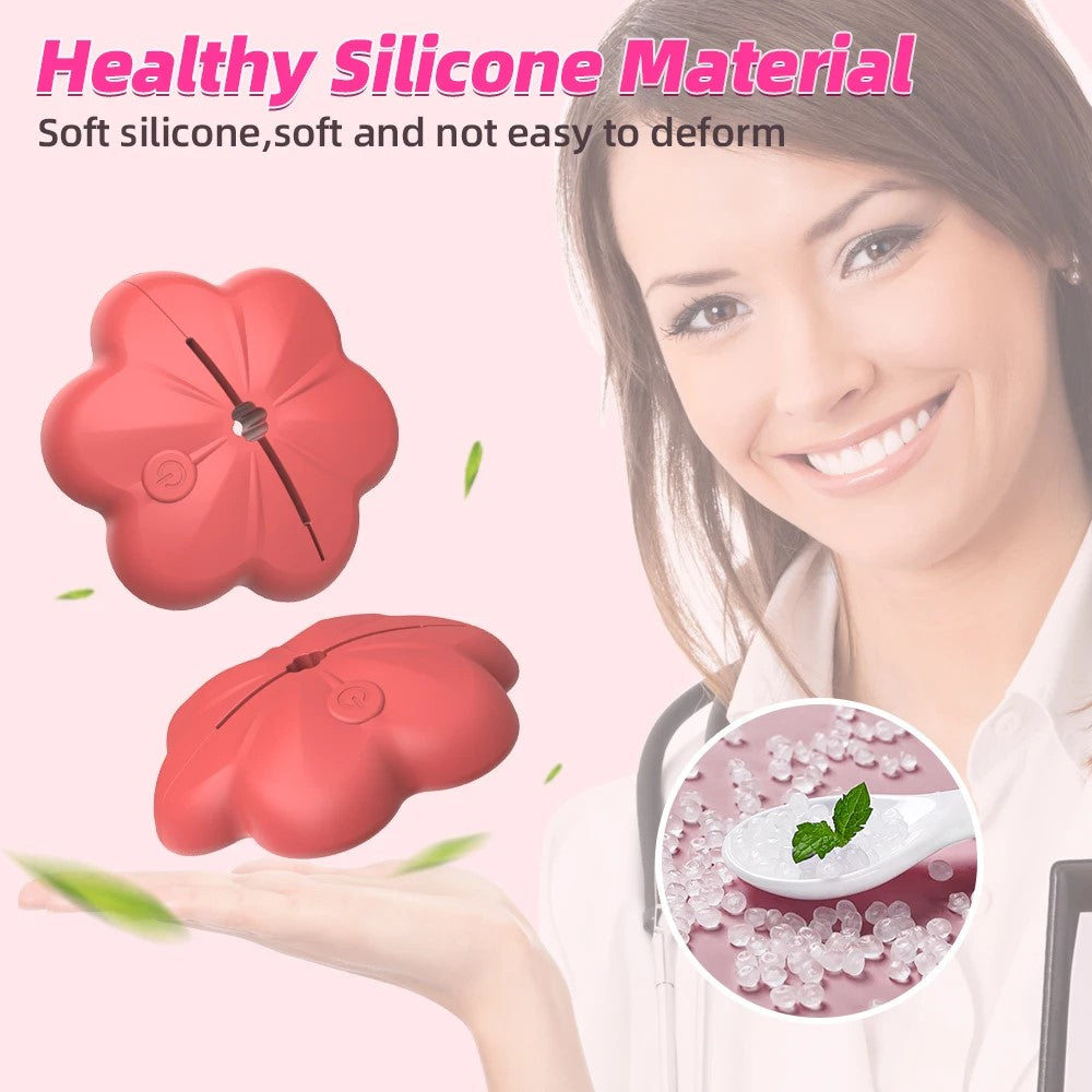 Flower Erotic Nipple Clamp Vibrator – 10 Vibration Modes, Wireless Control for Enhanced Breast Stimulation