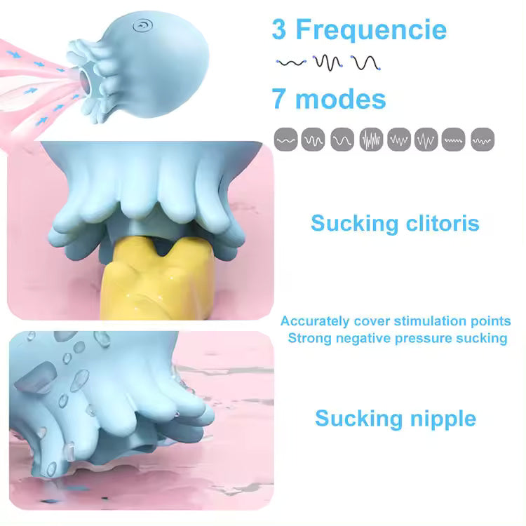 Intense Pleasure with Jellyfish Vibrator and Nipple Sucker – G-Spot and Clit Stimulation for Women