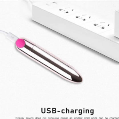 Rechargeable 10-speed bullet vibrator, sleek and ergonomic adult toy for women