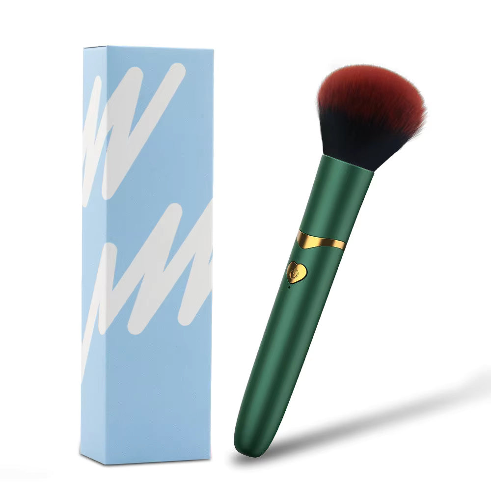 Rechargeable 10-speed silicone makeup brush and massager, compact, lightweight, and waterproof