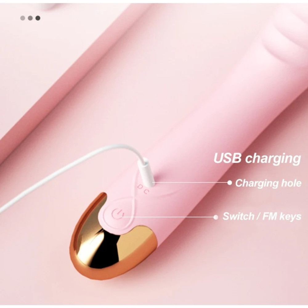 Soft Silicone 360˚ Degree Rotation Dildo Vibrator with 10 Vibration Patterns and USB Charging