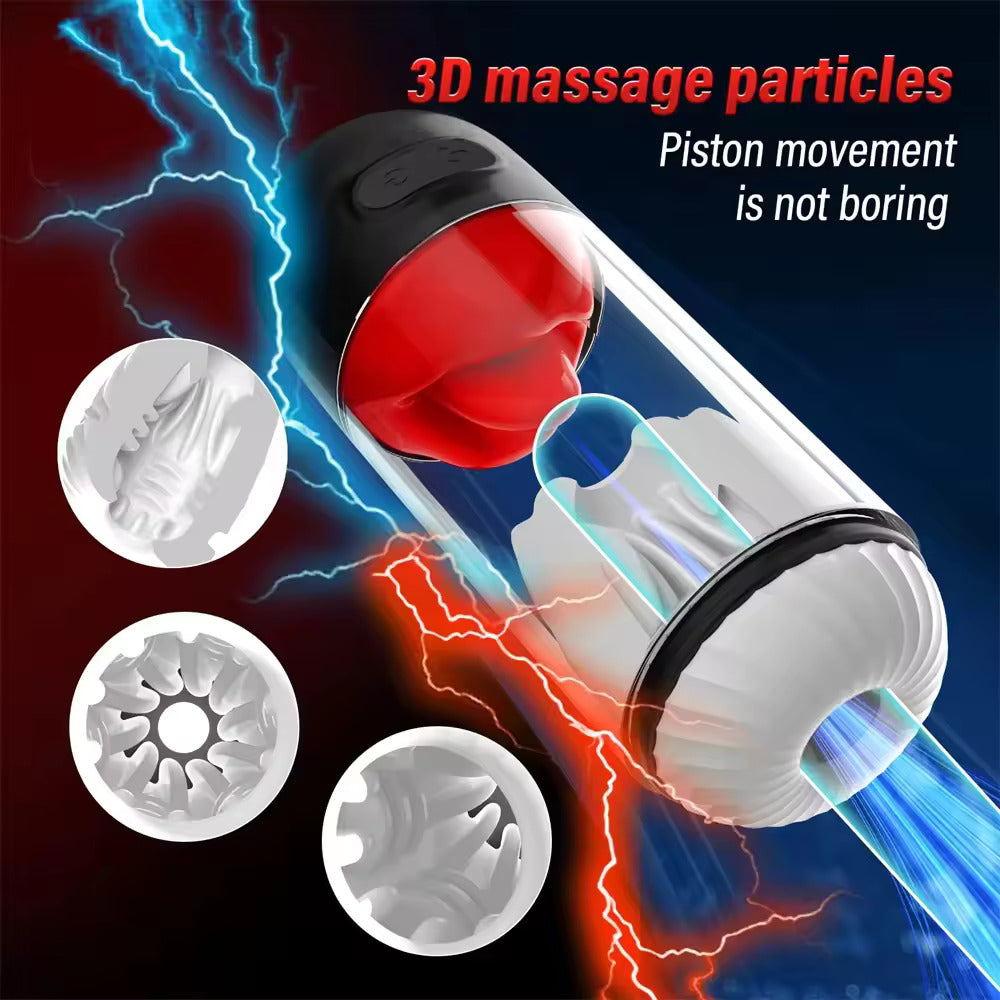 USB rechargeable male sex toy with APP control, 360° tongue licking, and waterproof design for powerful sensations and hassle-free maintenance