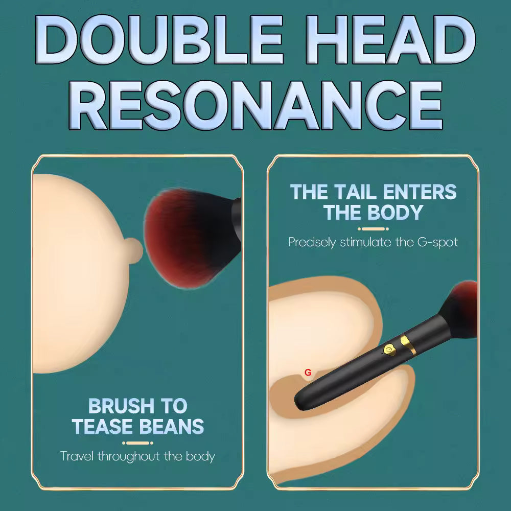 Compact and portable 10-speed silicone makeup brush, rechargeable and detachable brush vibrator