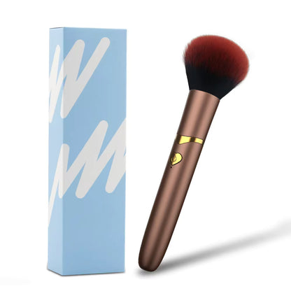 Vibrating silicone makeup brush with 10-speed settings, rechargeable and portable design for travel