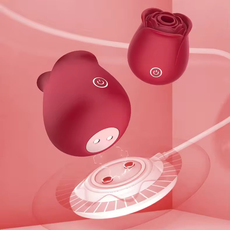 Rose Shape Vagina Sucking Vibrator Intimate Good Nipple Sucker Oral Licking Clitoris Stimulation Powerful Sex Toys for Women