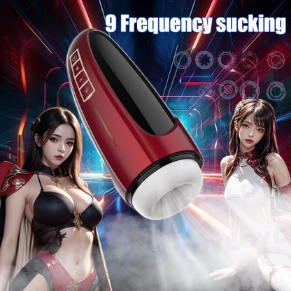 Menheseks Silicone Vagina 9 Vibration + 9 Sucking + Heating Couple Sex Toys