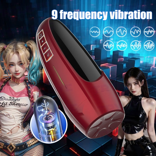 Menheseks Silicone Vagina 9 Vibration + 9 Sucking + Heating Couple Sex Toys