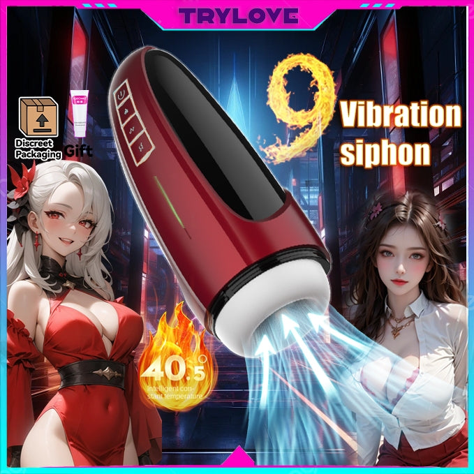 Menheseks Silicone Vagina 9 Vibration + 9 Sucking + Heating Couple Sex Toys
